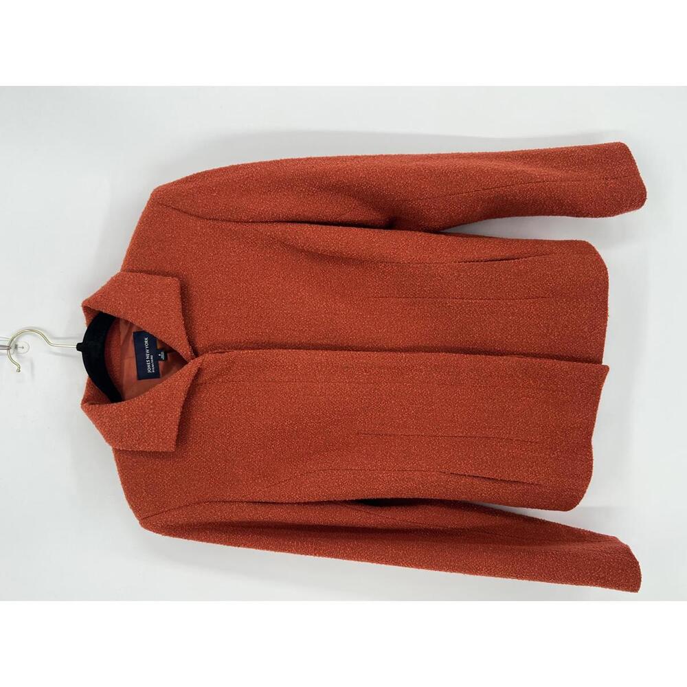 Jones New York Signature Women's Size 8 Orange Wool Blend Blazer Jacket